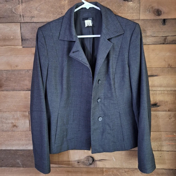 J.Crew 100% Super 100s Wool Dark Grey Coat  SZ 8 - Picture 2 of 9